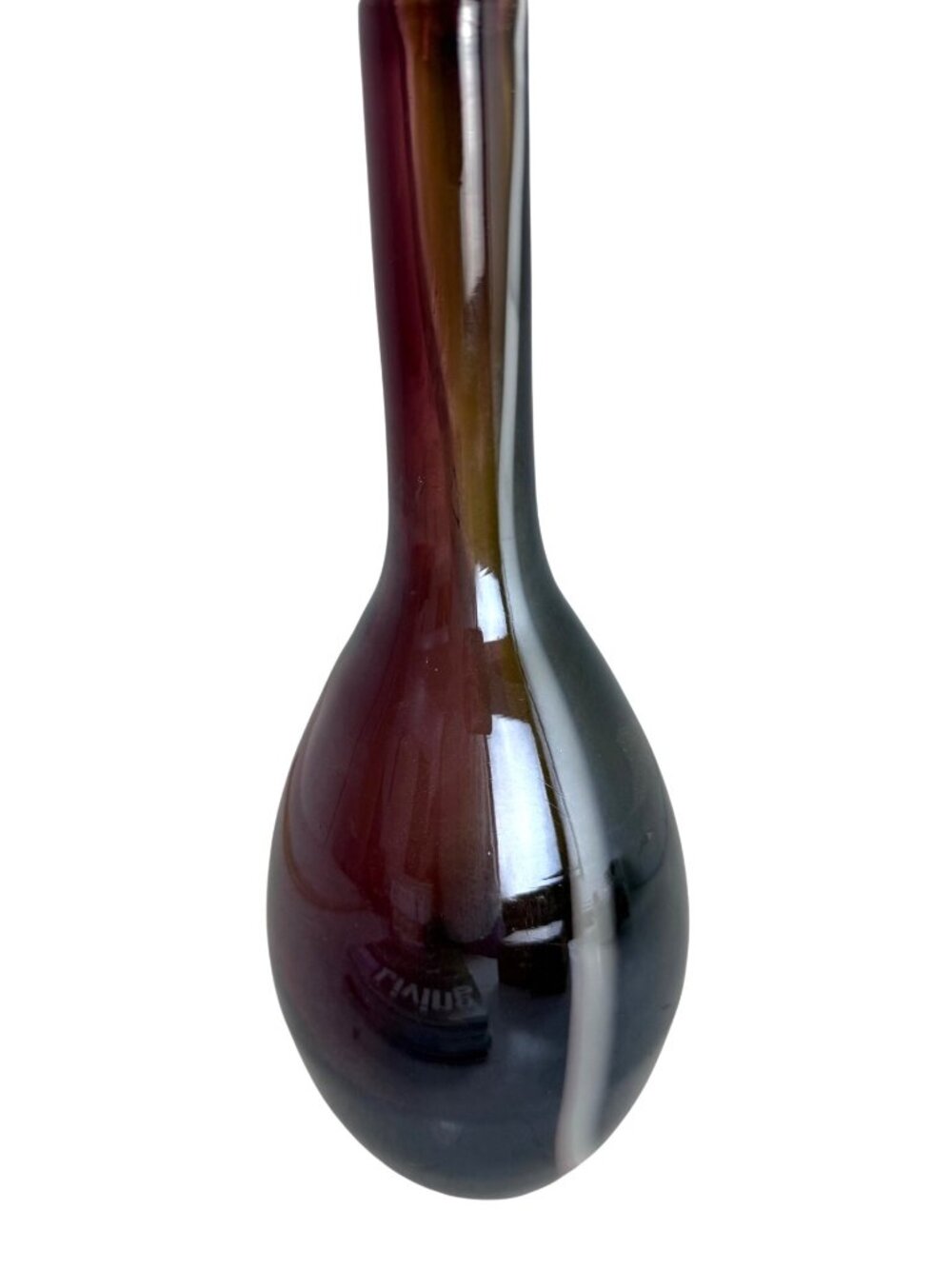 Hand-Blown Multicolor Glass Vase Gradient Design Decorative Accent Piece 12"